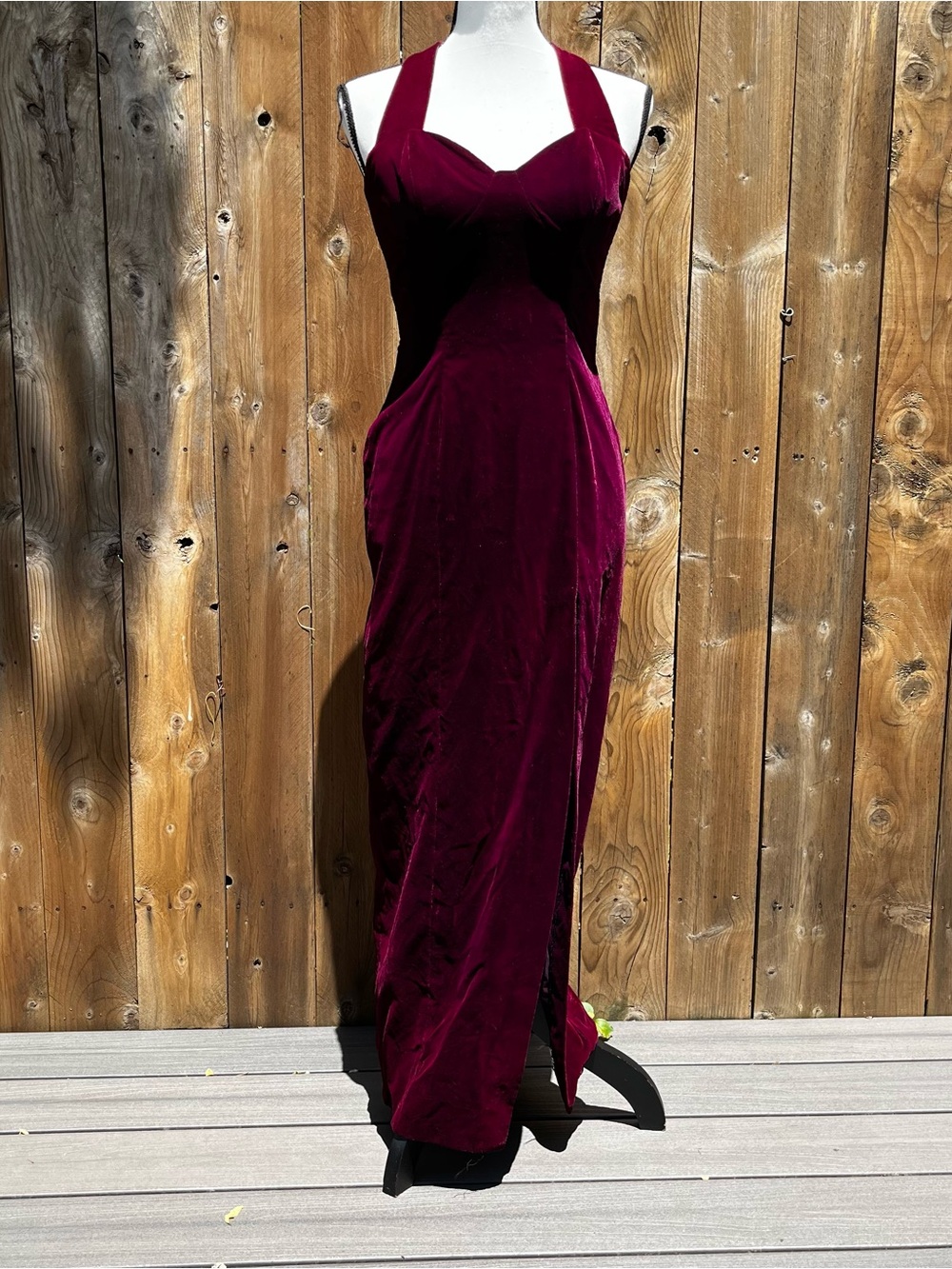 Vintage 90s Rampage Deep Wine Velvet Maxi Dress Accepting Offers!